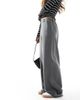 Pieces Pieces wide leg dad pants with belt loops in gray - 3