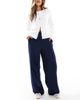 Pieces Pieces wide leg dad pants with belt loops in navy - 1