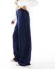 Pieces Pieces wide leg dad pants with belt loops in navy - 3