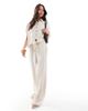 Pieces Pieces wide leg linen blend pants in cream - part of a set-White - 1