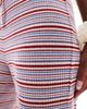 Pieces Pieces wide leg ribbed pants in blue and burgundy stripe-Multi - 4
