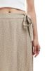 Pieces Pieces wrap midi skirt in crockery beige spot print-Neutral - 4