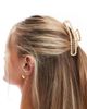 Pieces Pieces XL rectangle pearl hair claw clip in white gold - 1