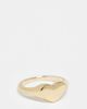Pieces Plus Pieces Curve 18k plated heart signet ring in gold - 1