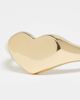 Pieces Plus Pieces Curve 18k plated heart signet ring in gold - 3