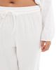 Pieces Plus Pieces Curve crinkle cotton wide leg pants in cloud white - part of a set - 3