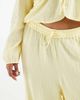 Pieces Plus PIECES Curve crinkle cotton wide leg pants in pastel yellow - part of a set - 3
