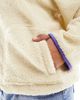 Pieces Plus Pieces Curve fleece in cream with blue contrast binding - 2