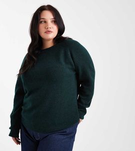 Pieces Plus Pieces Curve high neck sweater in deep green