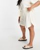 Pieces Plus Pieces Curve longline coordinating shorts in cream-White - 4