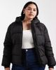 Pieces Plus Pieces Curve padded coat with hood in black - 1