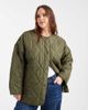 Pieces Plus Pieces Curve quilted lightweight jacket in khaki green - 1