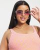 Pieces Plus Pieces Curve scoop neck bikini top in pink checkerboard-Multi - 1