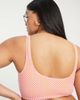 Pieces Plus Pieces Curve scoop neck bikini top in pink checkerboard-Multi - 2