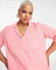 Pieces Plus Pieces Curve short sleeve shirt in pink - 3