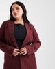 Pieces Plus Pieces Curve tailored blazer in burgundy pinstripe - part of a set - 1