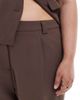 Pieces Plus PIECES Curve tailored multiway button leg pants in chocolate brown - part of a set - 4