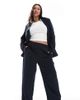 Pieces Plus Pieces Curve tailored pants in navy pinstripes - part of a set-Black - 1