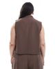 Pieces Plus PIECES Curve tailored vest in chocolate brown - part of a set - 2