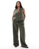 Pieces Plus Pieces Curve tailored vest in khaki green - part of a set - 3