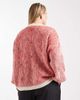 Pieces Plus Pieces Curve textured detail knit sweater in contrast red and cream - 3