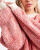 Pieces Plus Pieces Curve textured detail knit sweater in contrast red and cream - 4