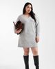 Pieces Plus Pieces Curve v-neck mini sweater dress in light gray - 1