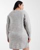 Pieces Plus Pieces Curve v-neck mini sweater dress in light gray - 3