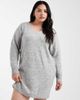 Pieces Plus Pieces Curve v-neck mini sweater dress in light gray - 4