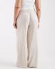 Pieces Plus Pieces Curve wide leg linen touch pants in birch melange-White - 2