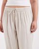 Pieces Plus Pieces Curve wide leg linen touch pants in birch melange-White - 4