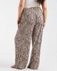 Pieces Plus PIECES Curve wide leg plisse pants in brown animal print - 4