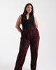 Pieces Plus Pieces Curve wide leg velour sequin pants in burgundy-Red - 1