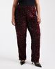 Pieces Plus Pieces Curve wide leg velour sequin pants in burgundy-Red - 2