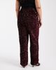 Pieces Plus Pieces Curve wide leg velour sequin pants in burgundy-Red - 3
