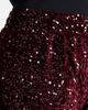 Pieces Plus Pieces Curve wide leg velour sequin pants in burgundy-Red - 4