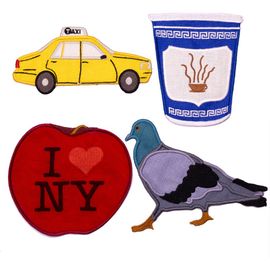 PIECEWORK PUZZLES PIECEWORK PUZZLES New York Set of 4 Assorted Linen Cocktail Napkins