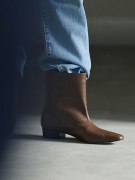 pieton PERTH wide boots_saddle brown