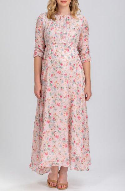 Pietro Brunelli Maternity Pietro Brunelli Maternity Floral Chiffon Maternity Maxi Dress