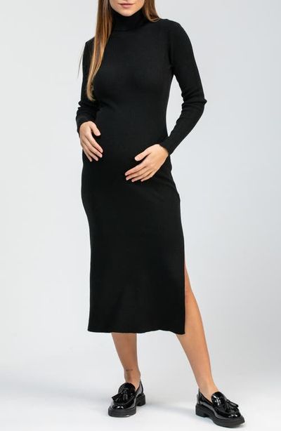 Pietro Brunelli Maternity Pietro Brunelli Maternity Penelope Long Sleeve Rib Maternity Midi Sweater Dress