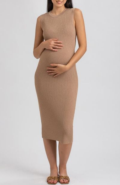 Pietro Brunelli Maternity Pietro Brunelli Maternity Rib Crewneck Maternity Sweater Midi Dress
