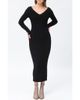 Pietro Brunelli Maternity Pietro Brunelli Maternity Rib Long Sleeve Maternity Midi Sweater Dress - 1