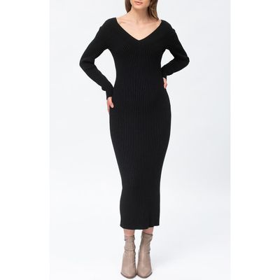 Pietro Brunelli Maternity Pietro Brunelli Maternity Rib Long Sleeve Maternity Midi Sweater Dress