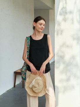 Pigment All Season Cotton Label Sleeveless Top (PBE03S-DVTW010)