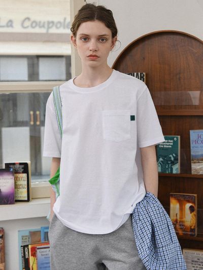 Pigment Basic Label Pocket T-Shirt (PBE03S-DHTW029)