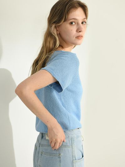Pigment Boucle Raglan Rolled Round Neck Knit Sweater (PBE04M-NSWW007)
