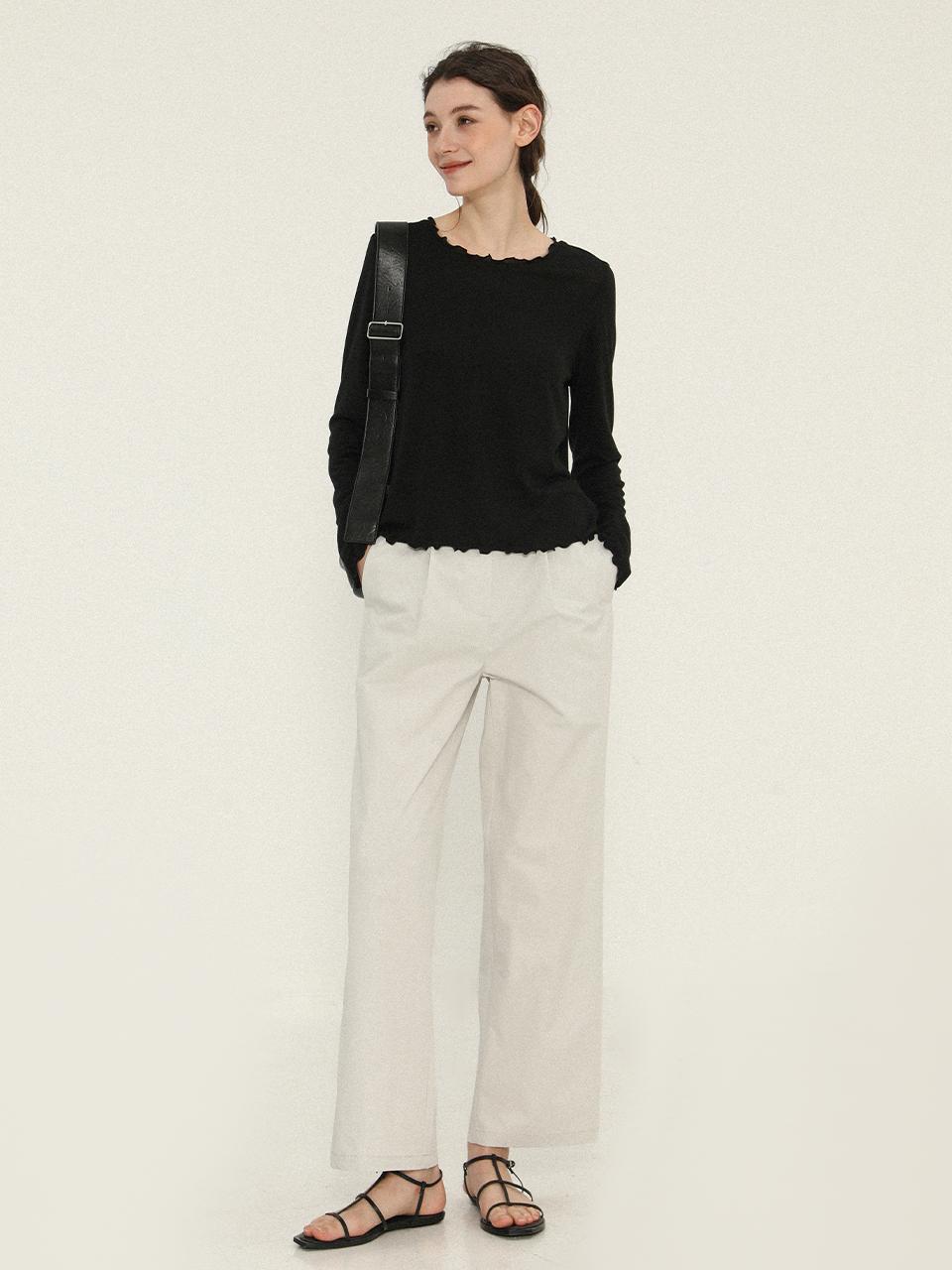 Pigment Cotton Pin-tuck Wide Pants (PBDM-WPTW009)