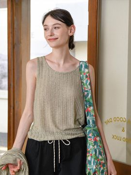 Pigment Nature Ribbed Sleeveless Top (PBE03S-DVTW005)