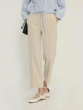 Pigment Semi-elastic Waistband Slit Slacks (PBD08M-WSLW001)