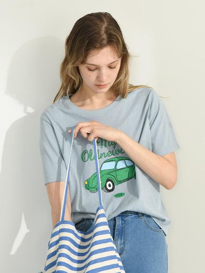 Pigment Slub Old Cart T-shirt (PBE04M-DHTW018)